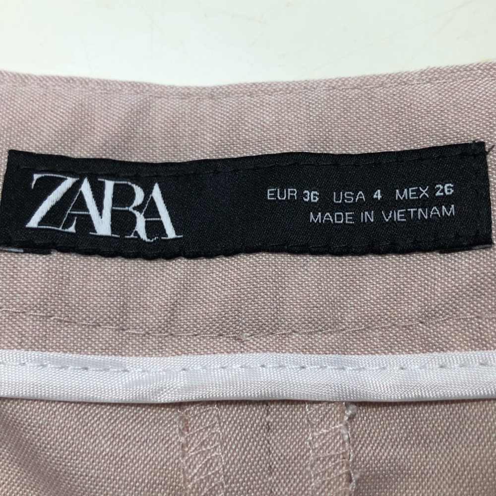 Zara Blush Pink Structured Blazer and Slim Trouser Suit Set Size 4 NWOT - Picture 9 of 13